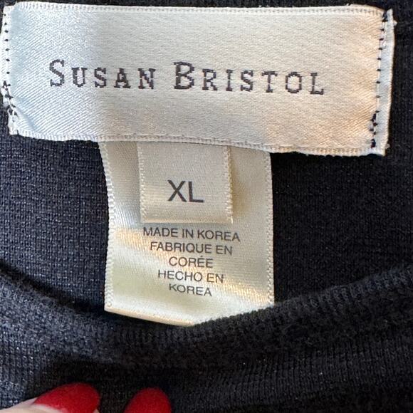 Susan Bristol Sweater Womens XL Black Long Sleeve Top Cotton Blend Layering - Picture 3 of 8